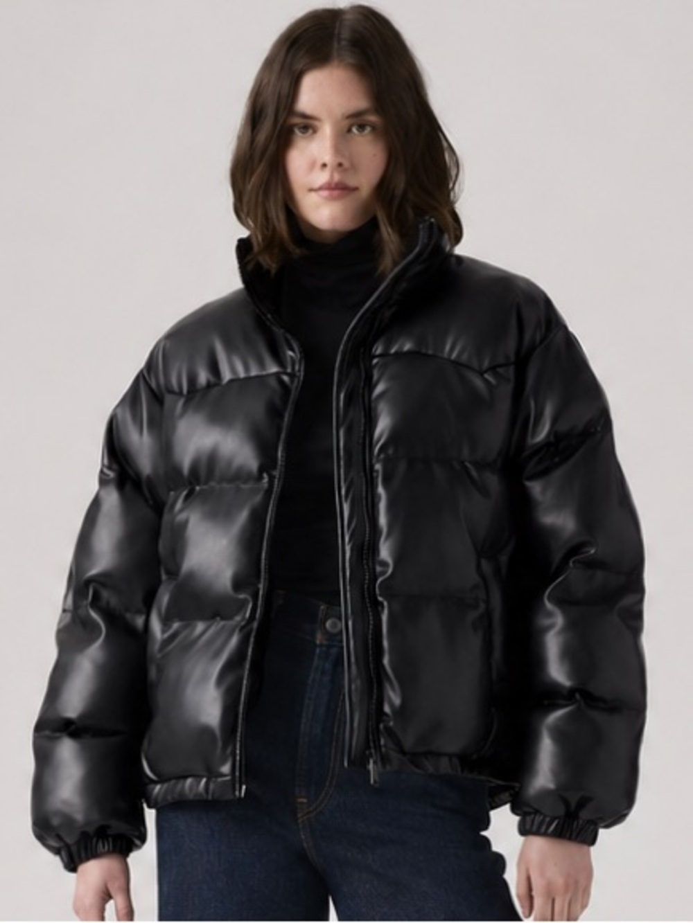Levi's Noe Western Puffer Jacket Black XS NWT